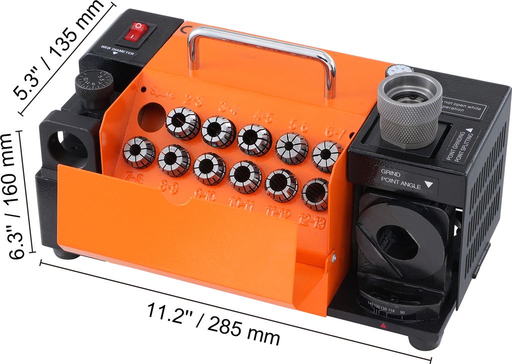 Bohrerspitzer-Schleifaufsatz Für 2–13 Mm Bits – Kompatibel Mit 125 Mm Winkelschleifer, Grün, Inkl. Handschuh-Option, Für Heimwerker & Profis