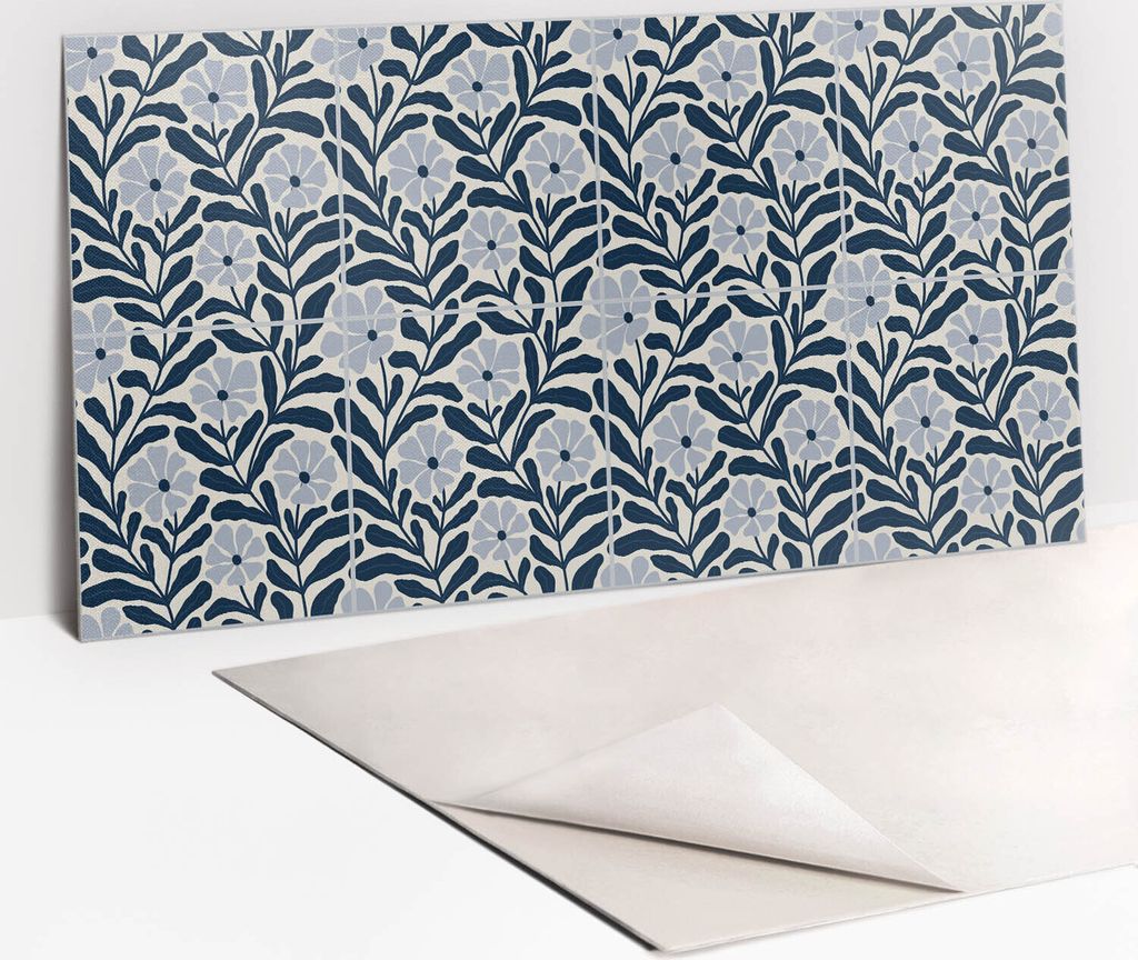 Dekorative PVC Wandpaneele - Küchenpaneele Rückwand hart Innenwand - 100 x 50 - Bemalten Blumen