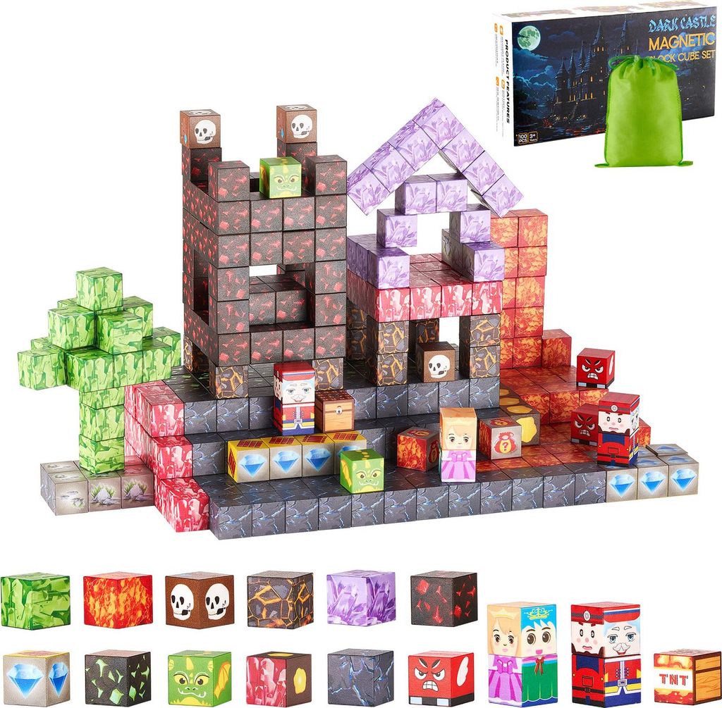 VEVOR Magnetische Bausteine, 100-teiliges Dark Castle-Set, Produktbild 