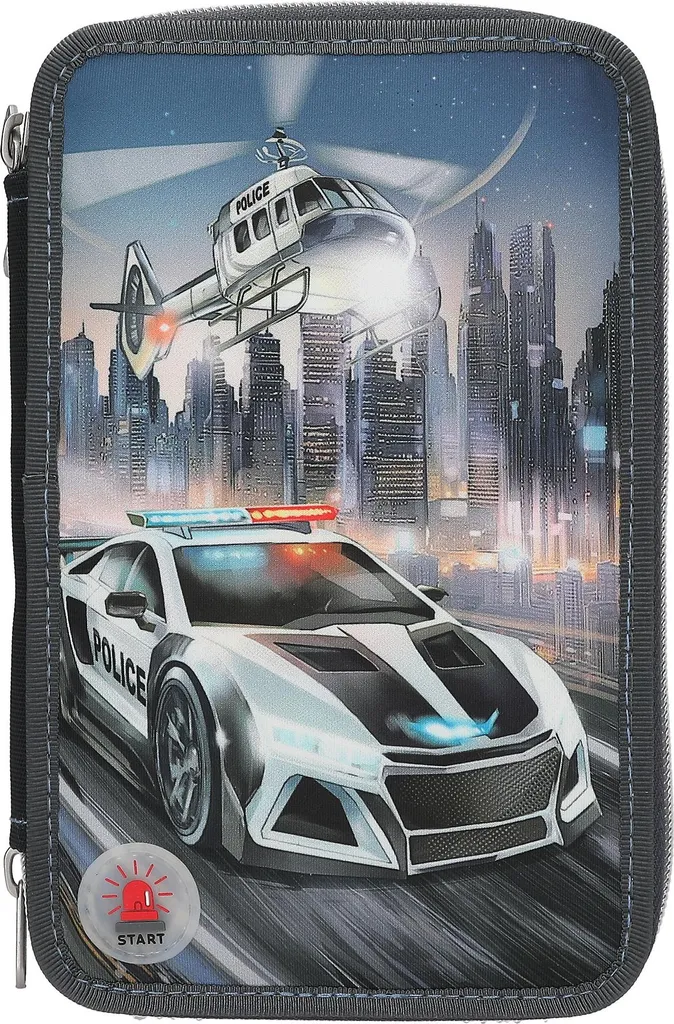 Trousse Monster Cars Police 3 Zips : Fini le Désordre avec les LED de Police