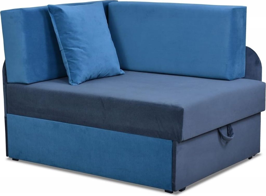 Family Meble Kindersofa Denis Duo Ecksofa mit Schlaffunktion Bettzeugbehälter 3 Schlaflängen Strapazierfähiges Material Schmutzabweisend (Trini ...