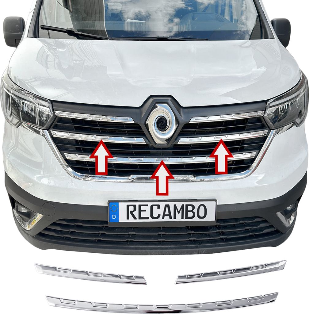Nerezové chromové lišty mřížky chladiče vhodné pro Renault Obrázek produktu 
