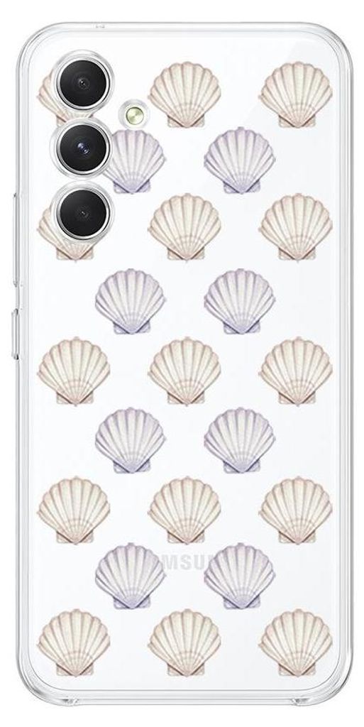 Flexible Hülle für das Samsung Galaxy A54, Kameraschutz, TPU Silikon transparent, Muscheln in Pastellfarben