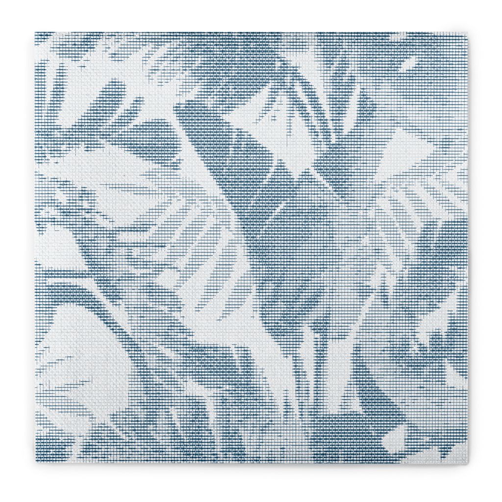 Serviette Magnus in Blaugrau aus Linclass Airlaid 40 x 40 cm, 50 Stück - Blattmotiv Batik