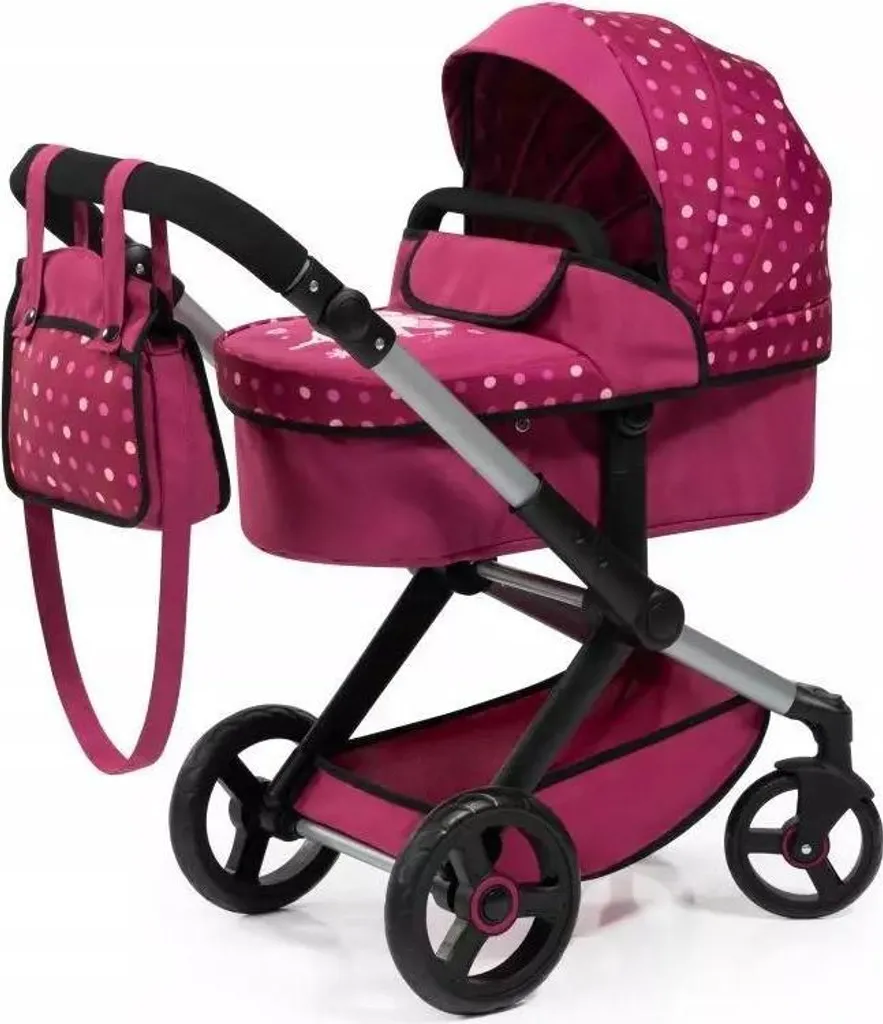Landau de poupées XEO rose Bayer Design avec sac bandoulière assorti