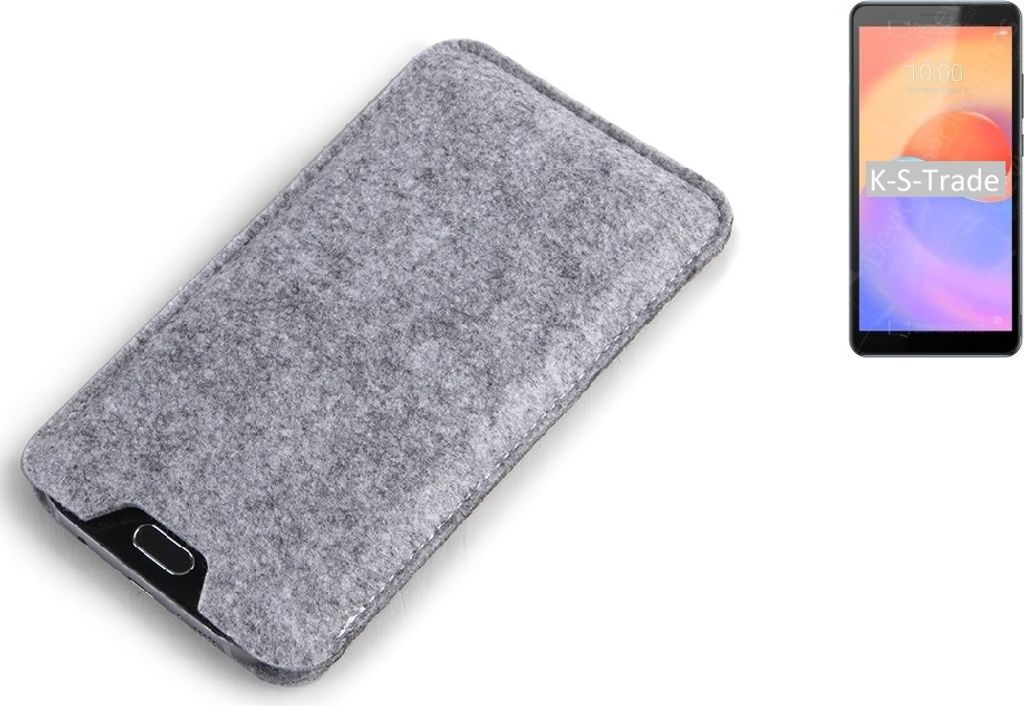 K-S-Trade Filz Handyhülle kompatibel mit ZTE Blade A31 Plus Schutzhülle Filztasche Filz Tasche Case Sleeve Handy Hülle Filzhülle grau