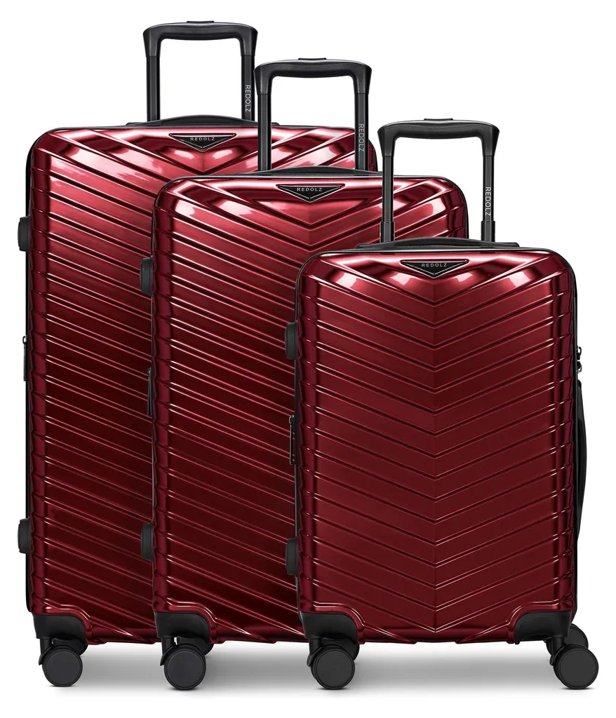 Ensemble Bagages Voyage REDOLZ Essentials 18 Rouge 3 Valises 56cm