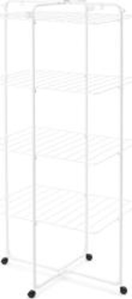 Brabantia HangOn Tower Drying Rack, 30 m (weiß), Turmwäscheständer klappbar, platzsparender Standtrockner mit Rollen und Aufhängehaken