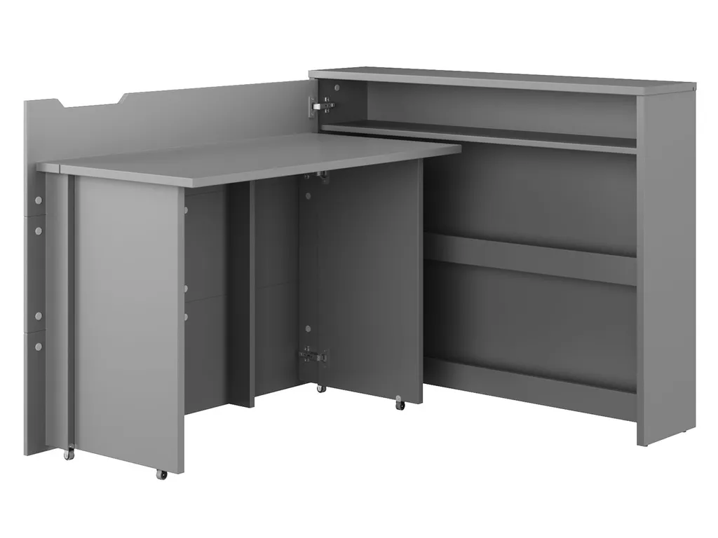 Bureau modulable CELENA gris orientation gauche structure gain de place - 3