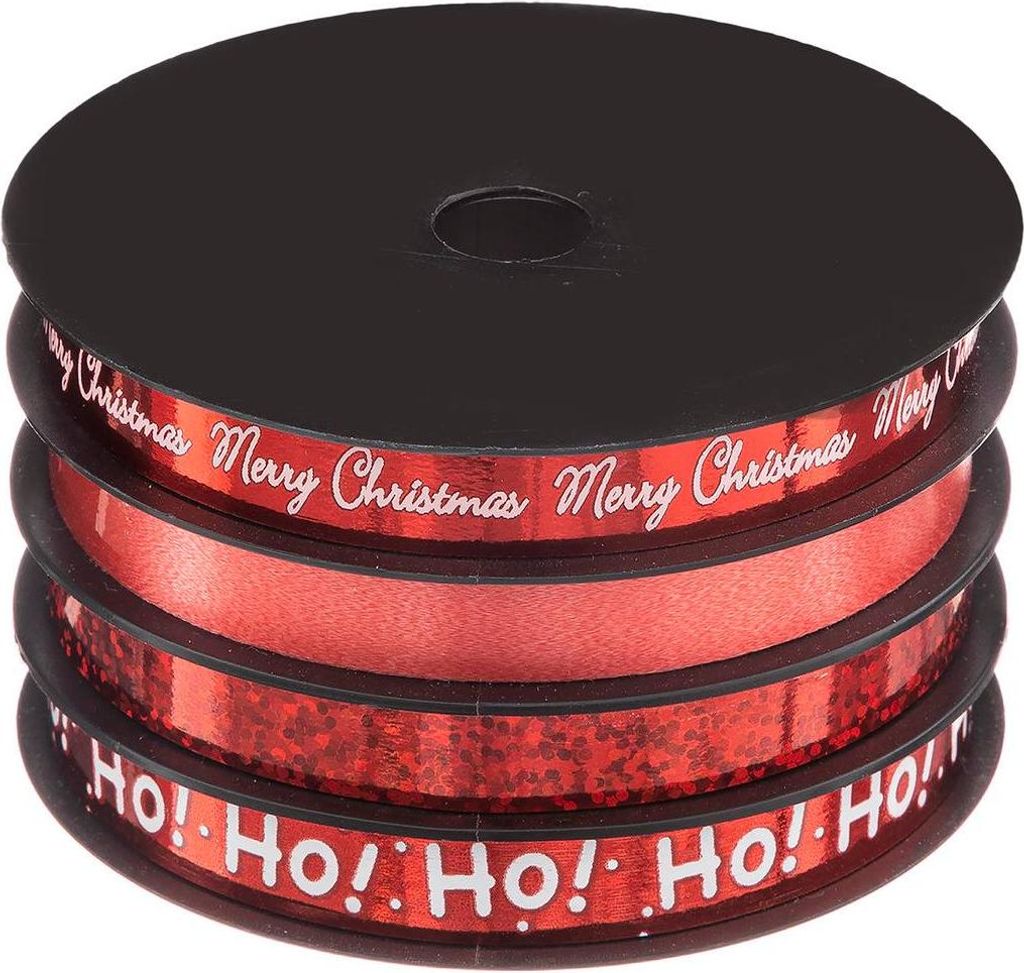 Lot von 4 rollen bolducs 10mm l.5 m rot gold silber - Feeric Lights & Christmas