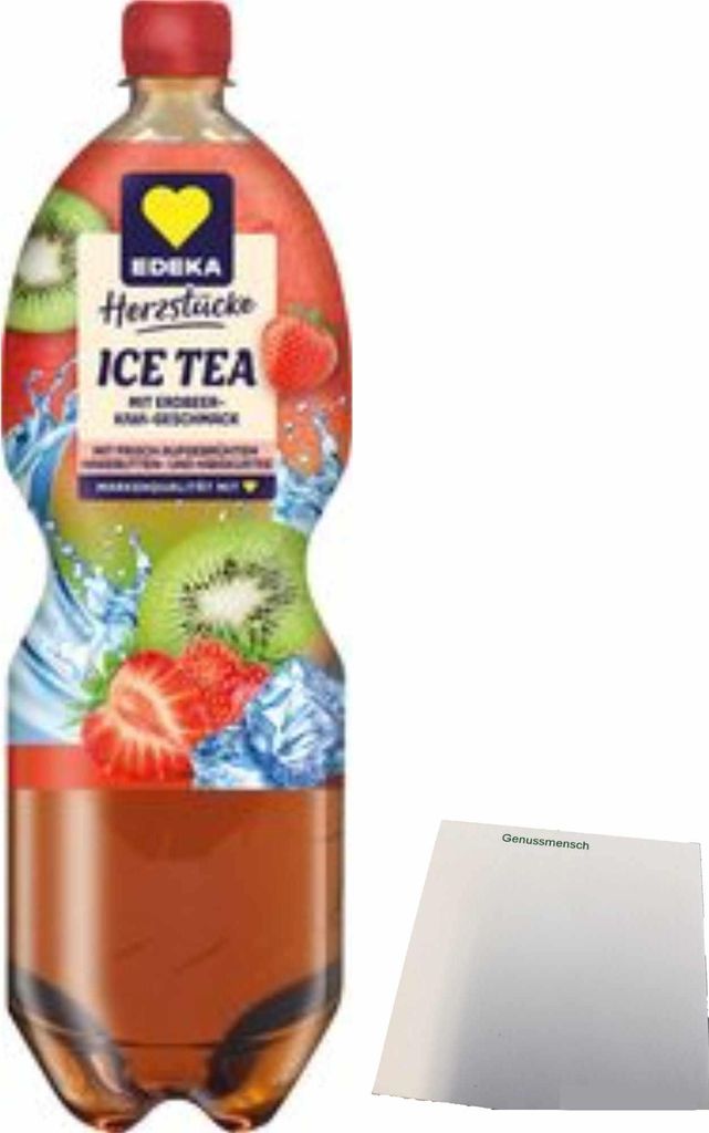 EDEKA Ice Tea Erdbeer-Kiwi (1,5l Pet Flasche) + usy Block