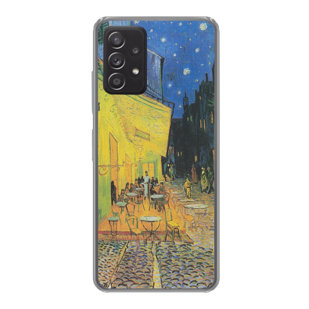 MuchoWow Handyhülle Schutzhülle Hülle für Samsung Galaxy A33 5G Caféterrasse bei Nacht - Vincent van Gogh Silikon Softcase Handy Hülle - Ka...