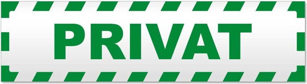 Kiwistar PRIVAT gestreift Magnetschild Schild magnetisch - 45cm Grün - Magnetfolie für Auto PKW Kfz