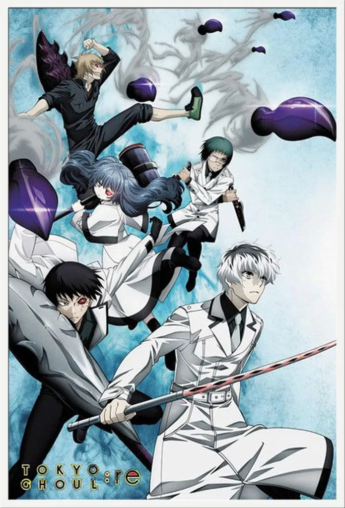 Décoration murale Tokyo Ghoul RE : affiche encadrée prête à poser 91,5cm
