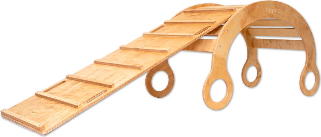 BLUBLA Bogen Kletterbogen Wippe Holz Klettergerüst Kinder Rocker XL, Lackiert