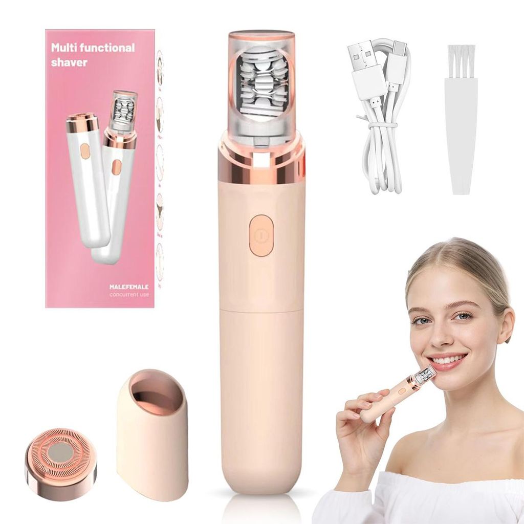 Damen Haarentferner, 2-in-1 Gesichtshaartrimmer, mit LED Produktbild 
