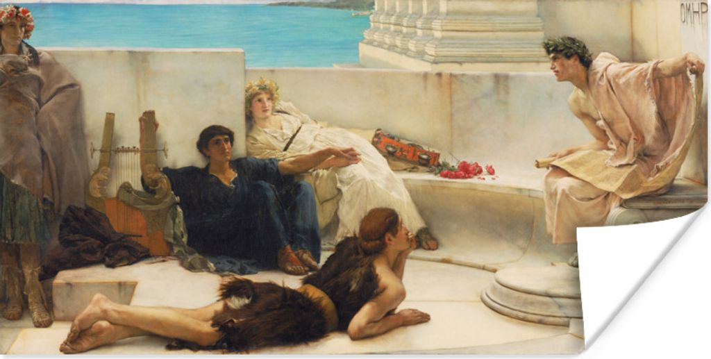 MuchoWow Poster Eine Lesung aus der Heimat - Lawrence Alma Tadema 80x40 cm - Wanddeko