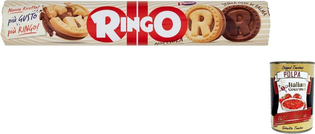 12x Pavesi Ringo Kekse kekse mit Haselnuss 165 g cookies italien biscuits snack + Italian gourmet polpa 400g