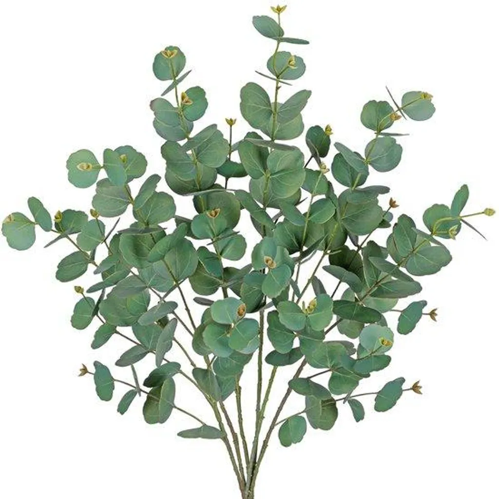 Eucalyptus artificiel réaliste 86 cm avec feuilles argentées soyeuses