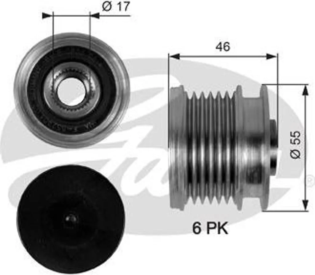 Roue libre alternateur GATES OAP7092 pour Mercedes Classe E et Sprinter
