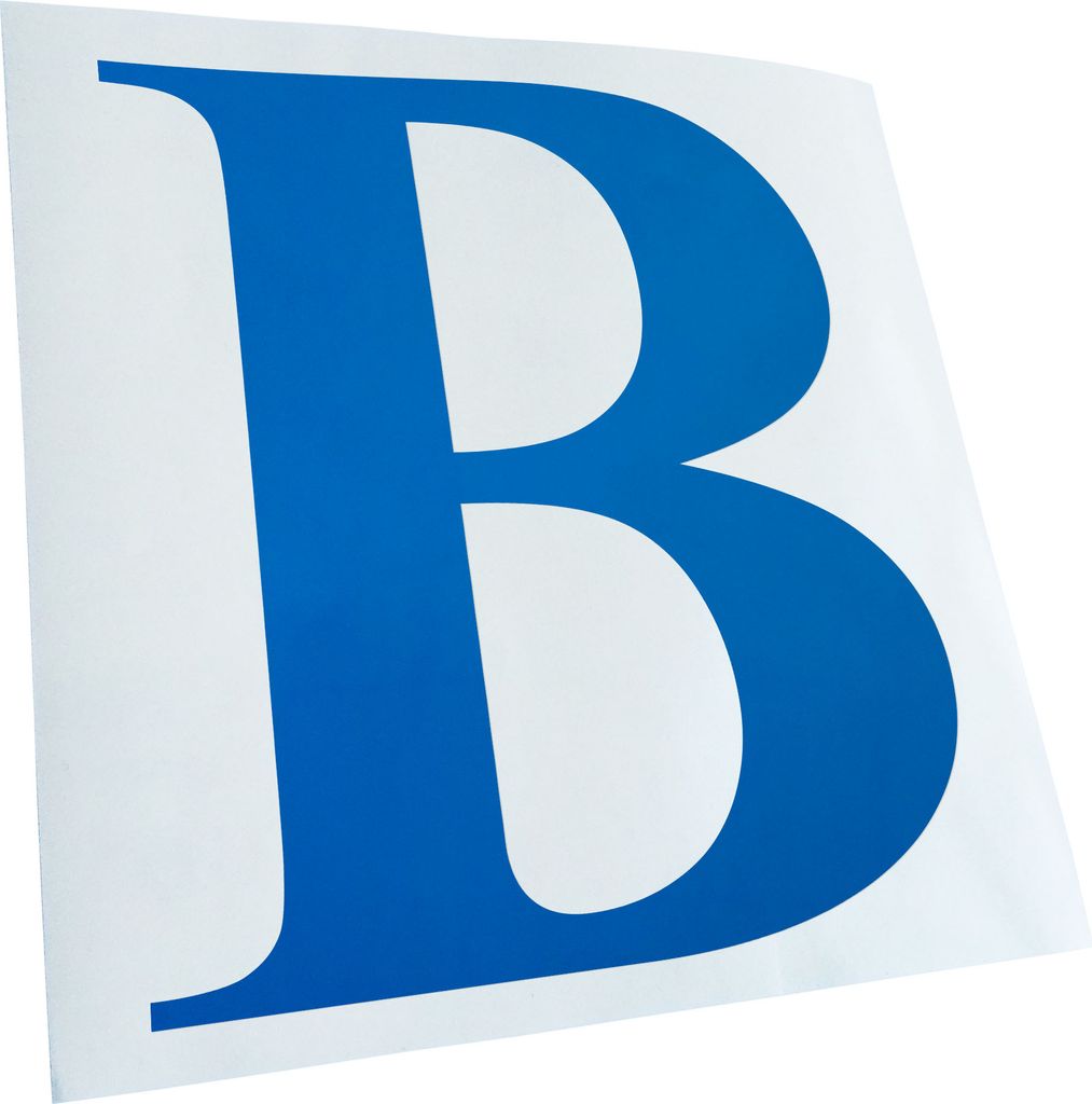 Kiwistar - Autoaufkleber - Buchstabe B - Alphabet Heckscheibe - Aufkleber für Auto Kfz Fahrrad, LKW, Truck Mofa