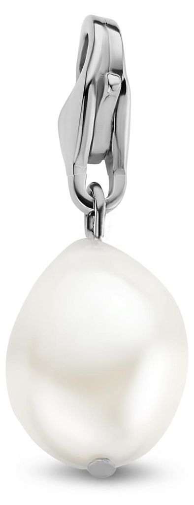 CO88 Collection Perlenanhänger – 14 x 10 mm – Anhänger – Charm – Edelstahl – Karabinerverschluss – Silberfarben – 8CH-00020