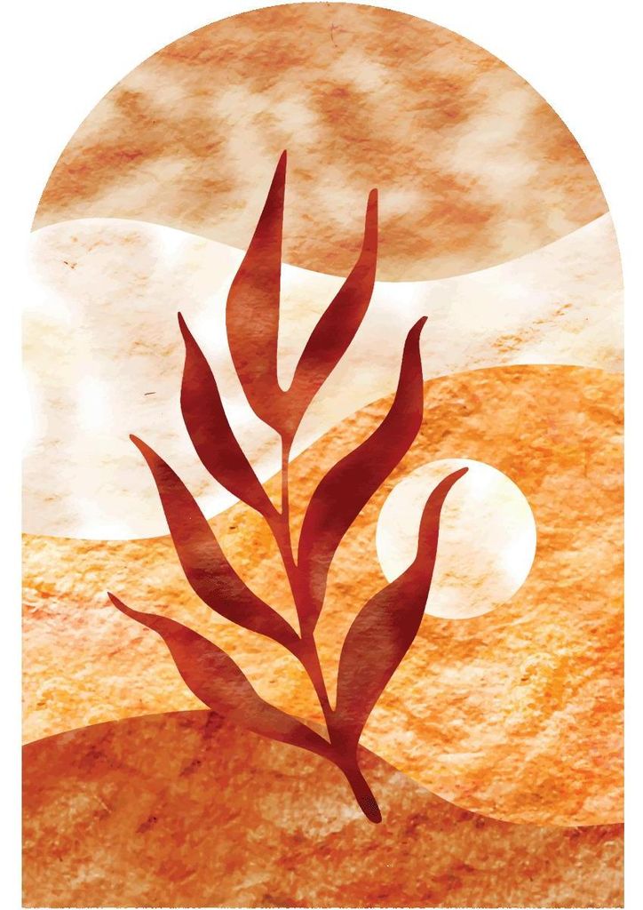 Vorgekleisterte Vliestapete mit großformatigen Wandbildern – ARCH LEAF IN THE DESERT – 180 x 120 cm