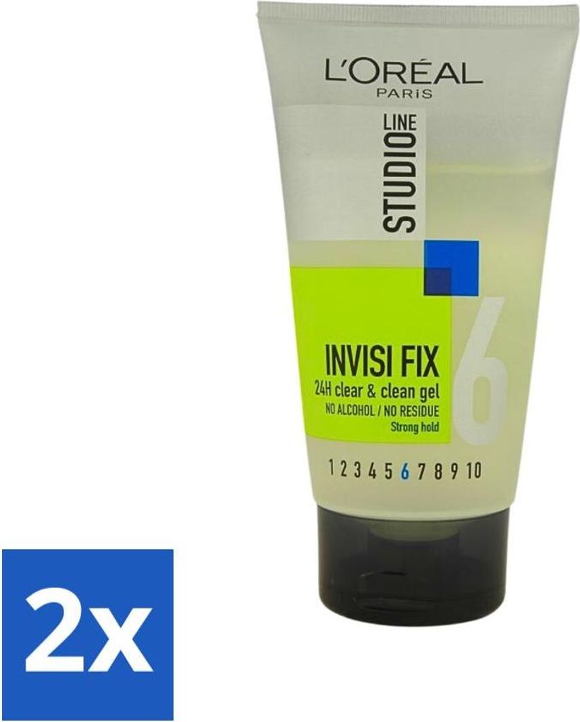L'Oréal Studio Line Invisi Fix 24H Clear & Clean Gel Strong 150 ml - Vorteilspack - 2 Stücke