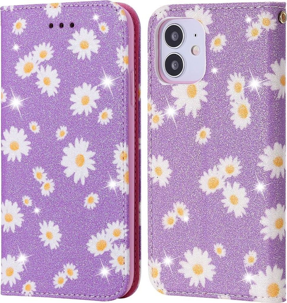 König Design Hülle kompatibel mit Apple iPhone 12 Mini Kunstleder Handyhülle - Handy Case Violett