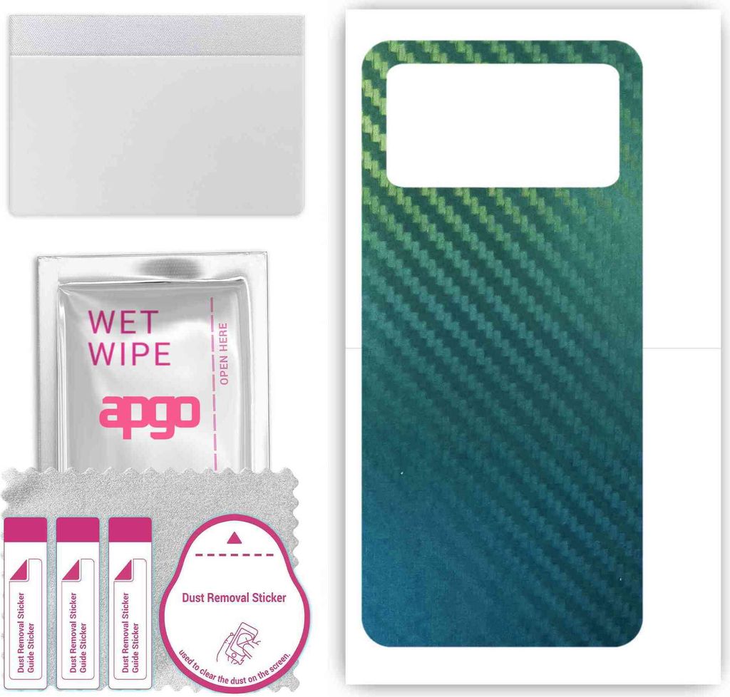 apgo Rückseite Schutzfolie, Skin, kompatibel mit Xiaomi Mix Fold 3, Hinten Displayschutzfolie aus Vinylfolie, kratzfest, einfache Montage - Kohlen...