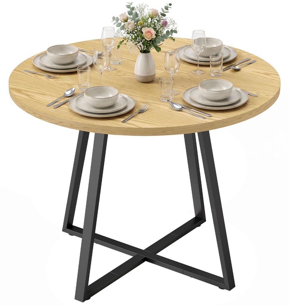 HOMCOM Esstisch 100 x 100 cm Runder Esszimmertisch für 4 Produktbild 
