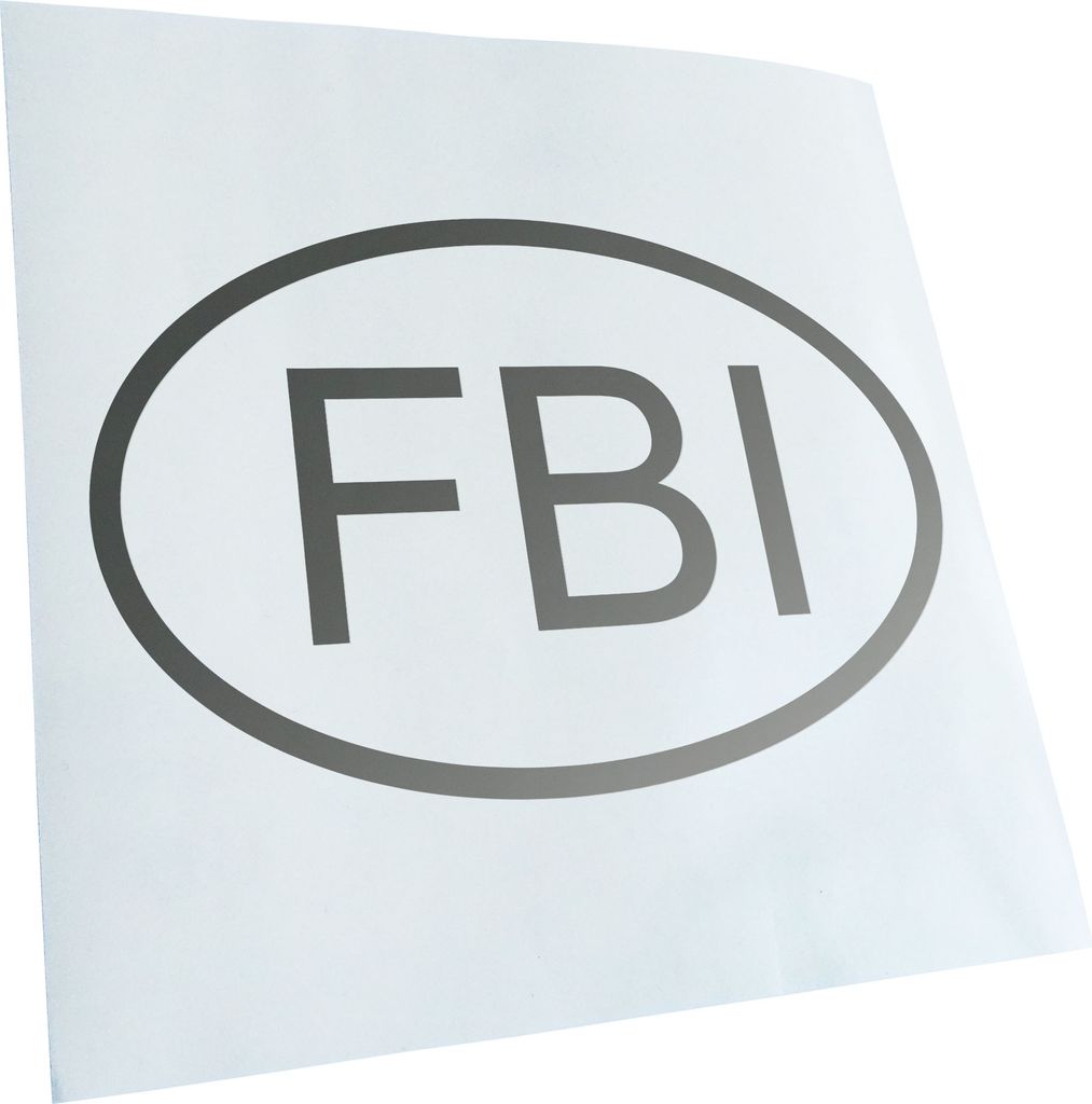 Kiwistar - Autoaufkleber - FBI Heckscheibe - Aufkleber für Auto Kfz Fahrrad, LKW, Truck Mofa