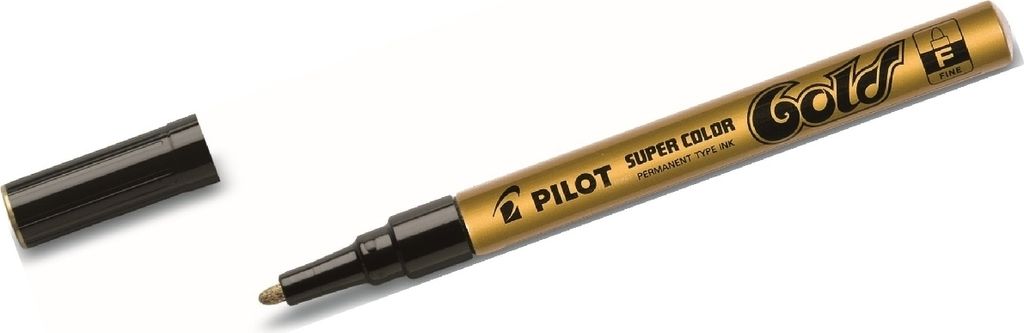 Pilot - Filzstift Super Color Lackmarker Feingold | 12 Stück