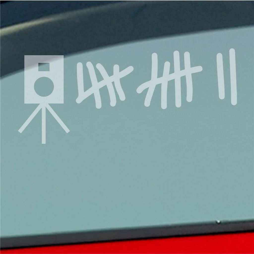 Auto Aufkleber Strichliste Tuning 15x6,5 cm Milchglas Sticker Heckscheibenaufkleber