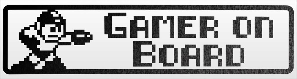 Kiwistar Gamer on Board Magnetschild Schild magnetisch - 20cm Schwarz - reflektierend - Magnetfolie für Auto PKW Kfz