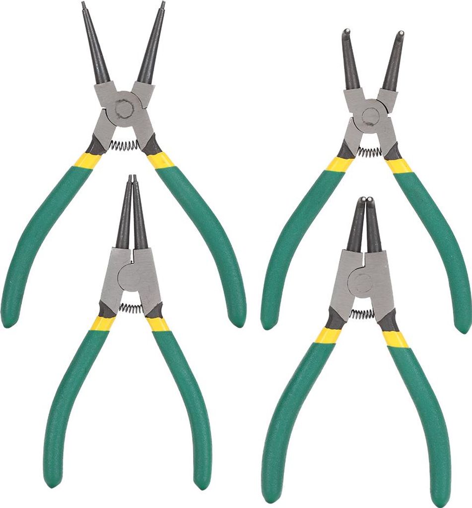4-teiliges Sicherungsringzangen-Set, Sprengringzange, Mini, innen, außen, gerade gebogen, 15,2 cm