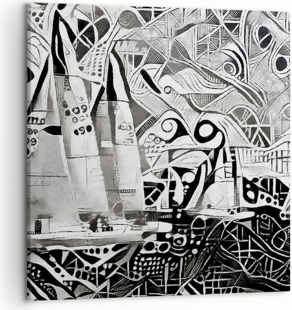 Bild auf Leinwand - Leinwandbild - Abstraktion modern - 50x50cm - Wand Bild - Wanddeko - Wandbilder - Leinwanddruck - Bilder - Kunstdruck - Wanddek...