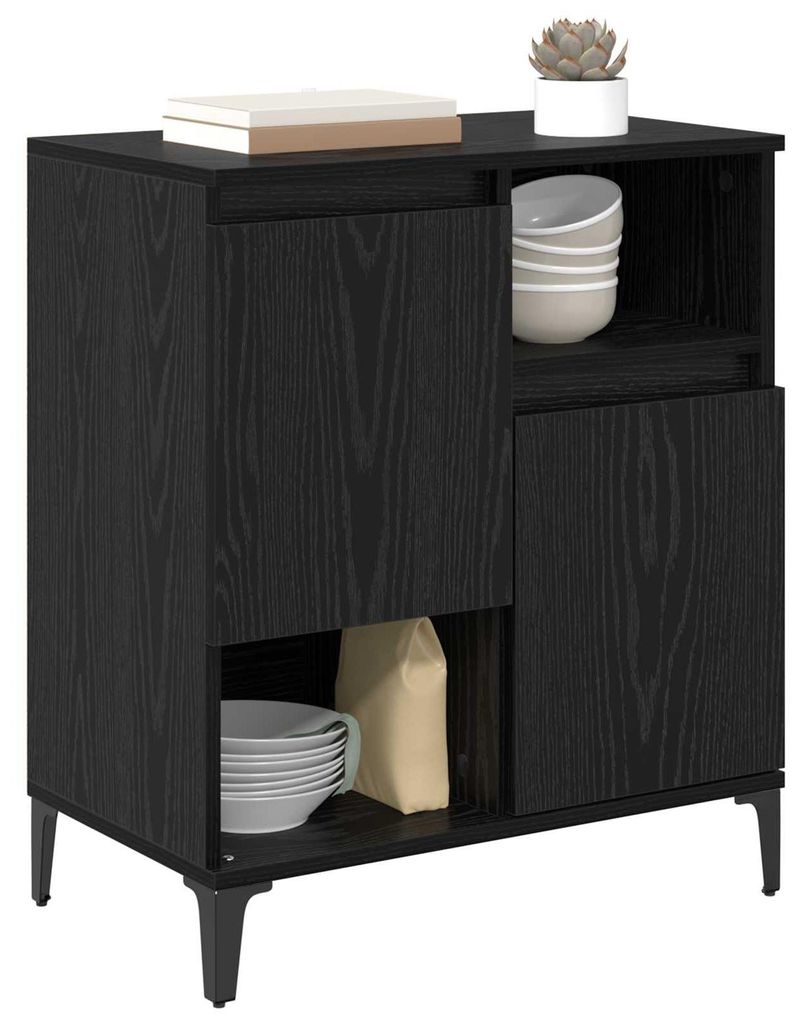 vidaXL Príborník čierny dubový vzhľad 60 x 35 x 70 cm Obrázok produktu 