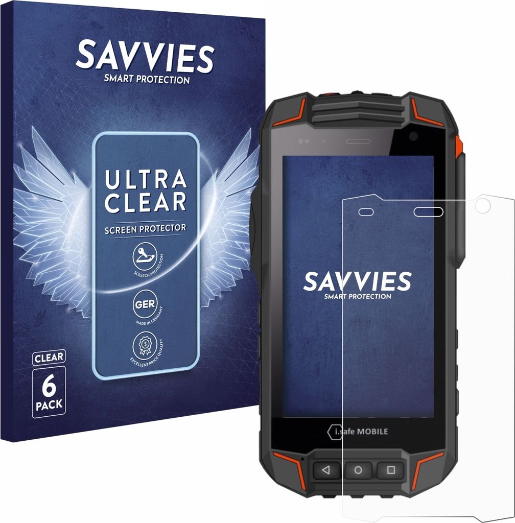 6x Für i.safe MOBILE IS530.1 Schutzfolie Savvies Displayschutz Display Schutz Folie Klar Transparent