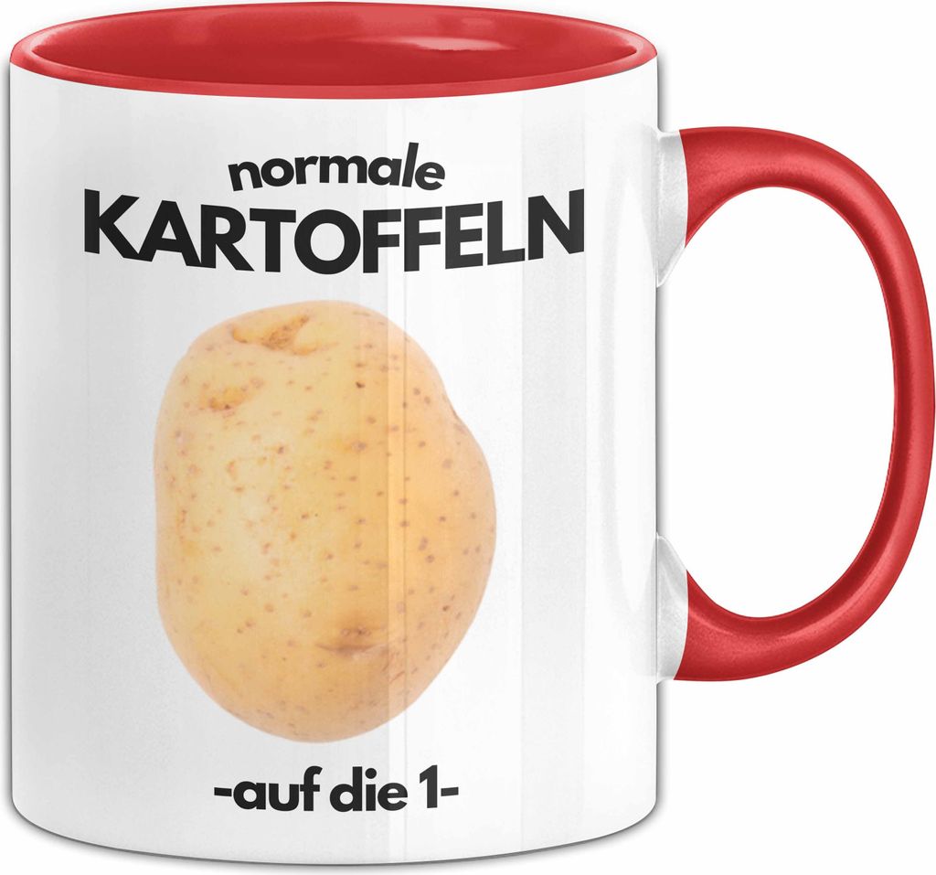 Normale Kartoffeln Auf Die 1 Tasse Meme Geschenk Deutschland Fußball-Fan 2024 Kartoffel (Rot)