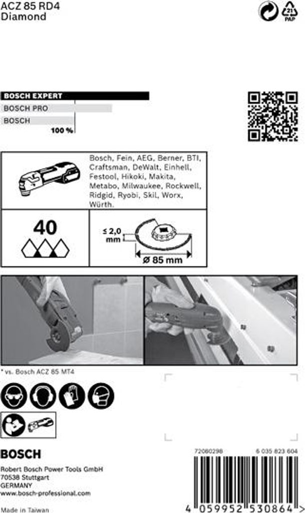 EXPERT ACZ 85 RD4 Segmentblatt für Multifunktionswerkzeuge, Produktbild 