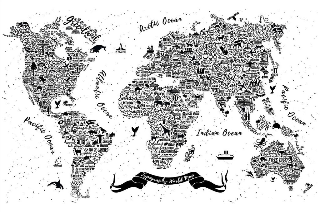 Muralo Fototapete Kinderzimmer 312 (B) x 219 (H) cm Vlies Tapete Wandtapeten Weltkarte Tiere Kinderwelt Jugend moderne Wandbilder XXL Kinder Wand D...