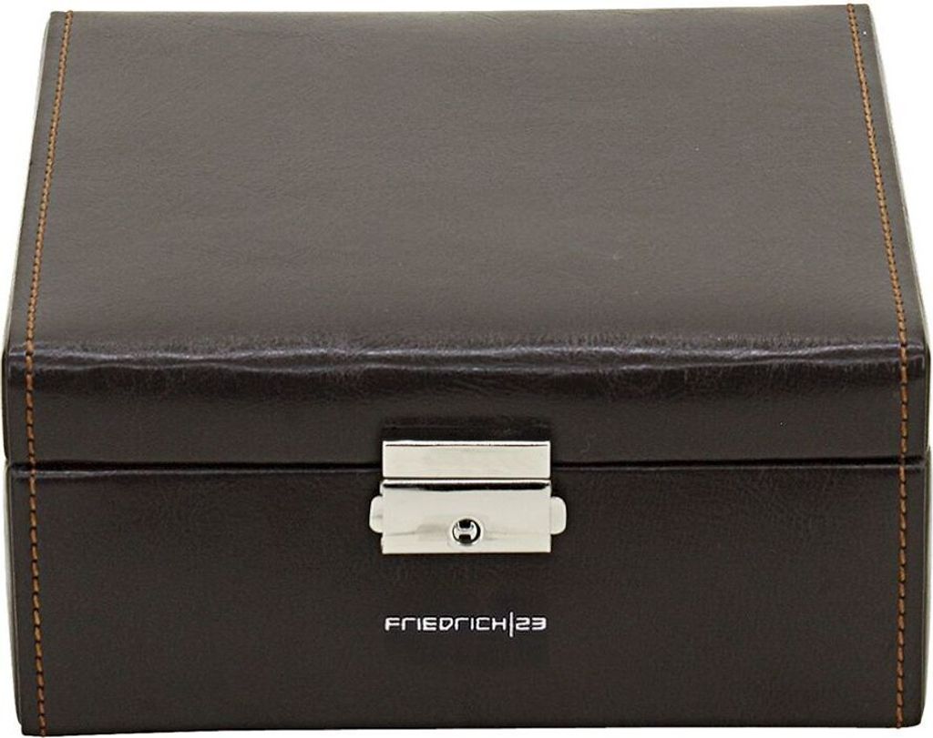 Friedrich23 - Uhrenkoffer, Bond, Feinsynthetik, 6 Uhren, braun 20069-3