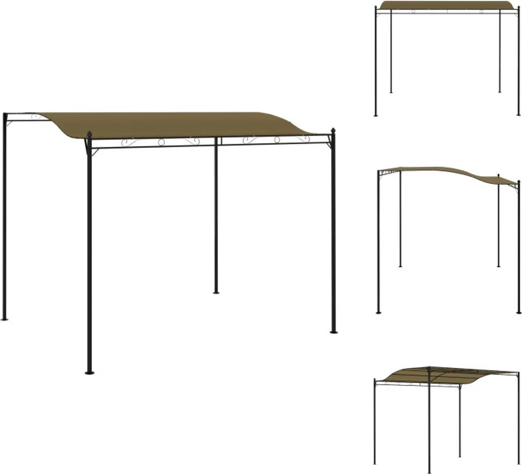 Gazebo vidaXL 3x2,4 m Taupe 180 g/m² pour Jardin et Réceptions Extérieures