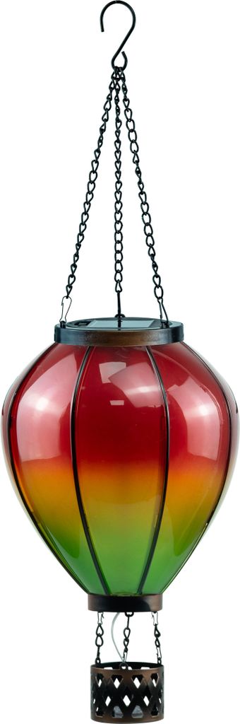 LED XL Solar Laterne Heißluftballon Windlicht Metallgestell Dekoration Garten