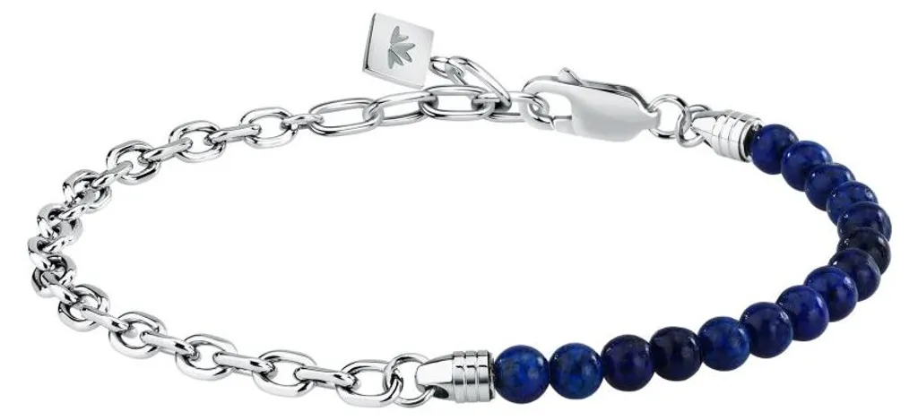 Bracelet acier anti-allergie et lazurite S1739 : confort et style durable
