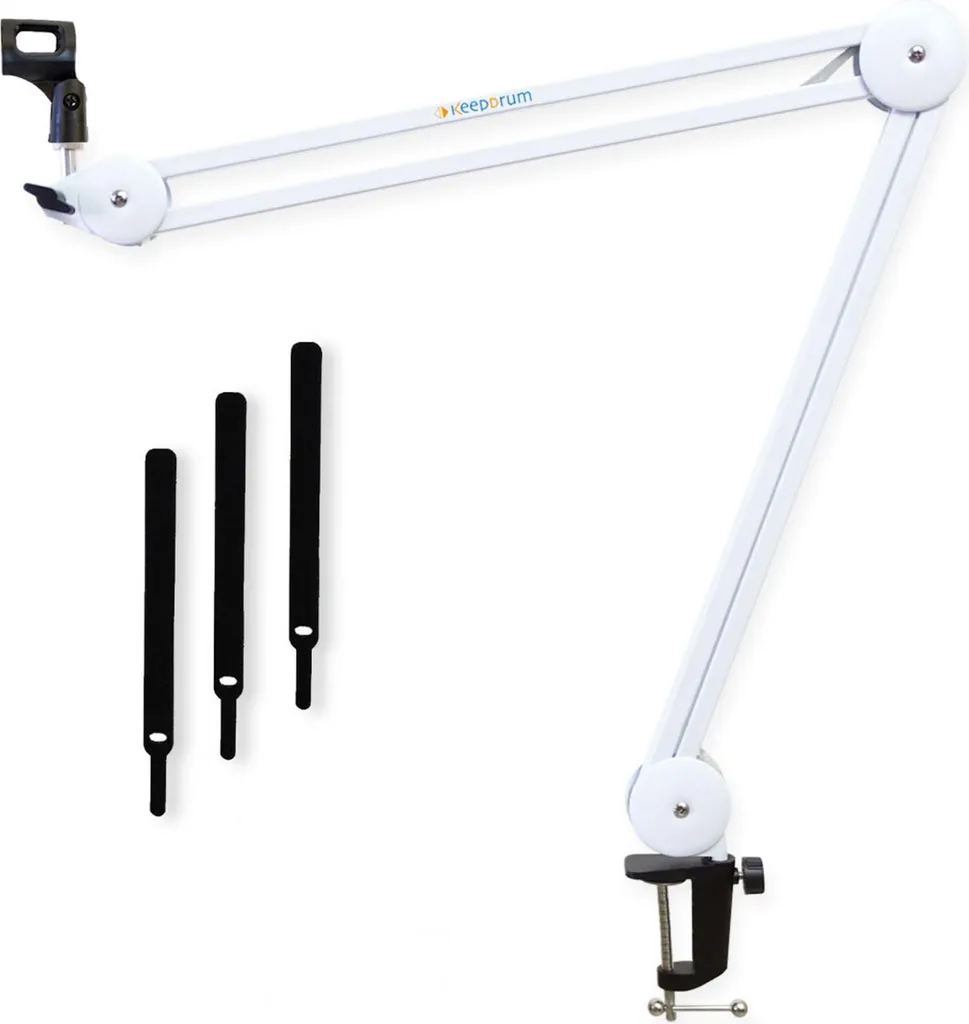 Microphone de streaming USB Rode Podcaster et bras réglable Blanc