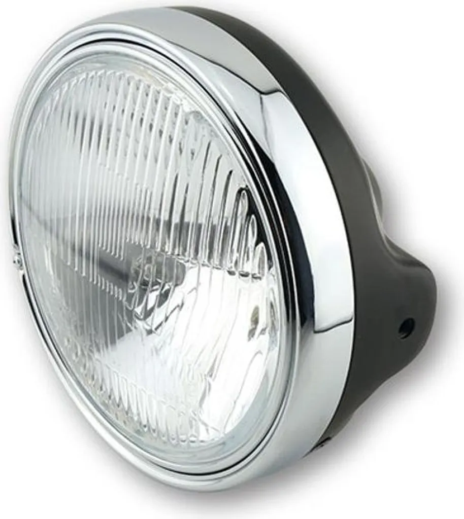 Remplacer phare H4 7 pouces noir brillant HIGHSIDER smart LTD verre strié
