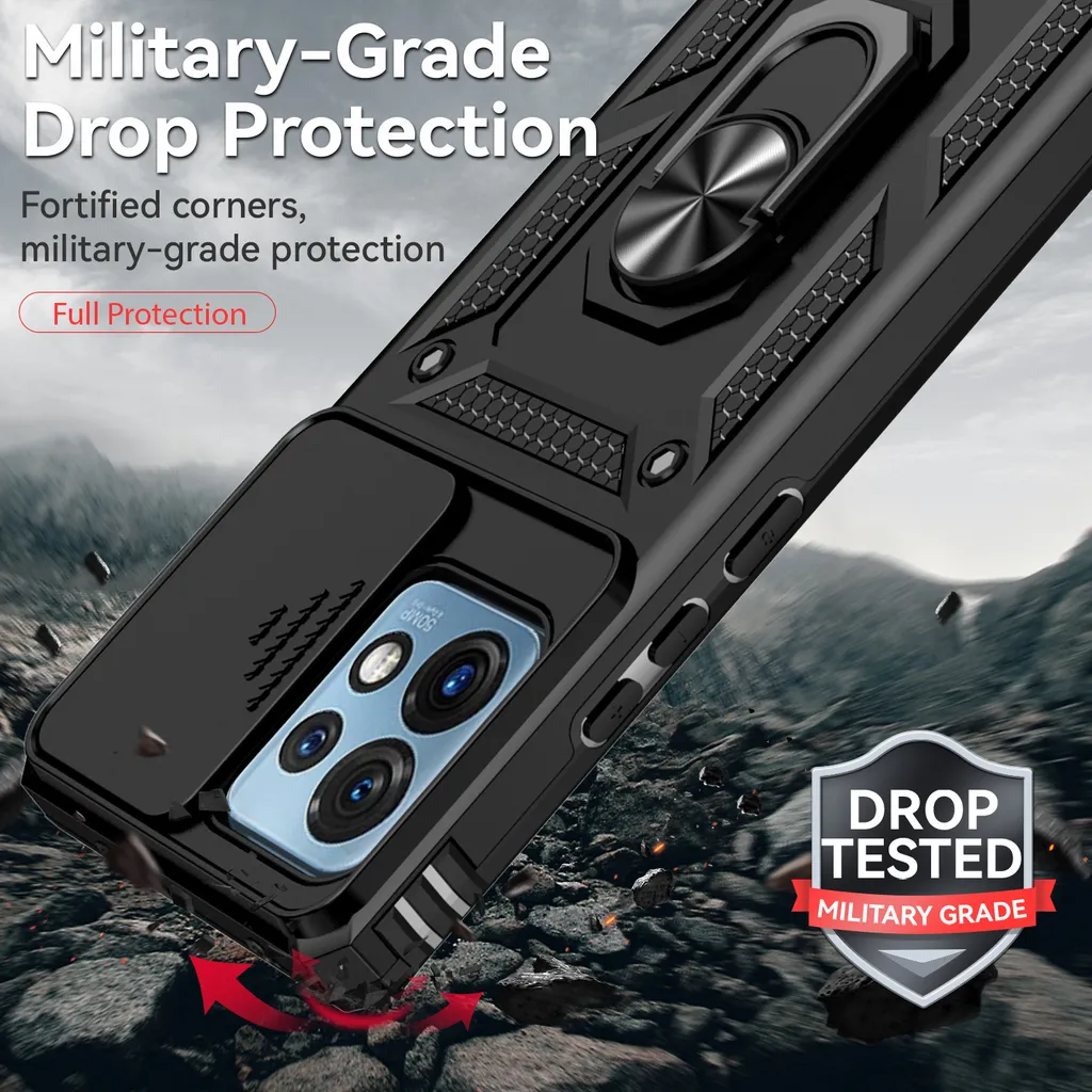 Custodia Motorola Edge+ 2023 con Copertura Camera e Anello - Nero - 7