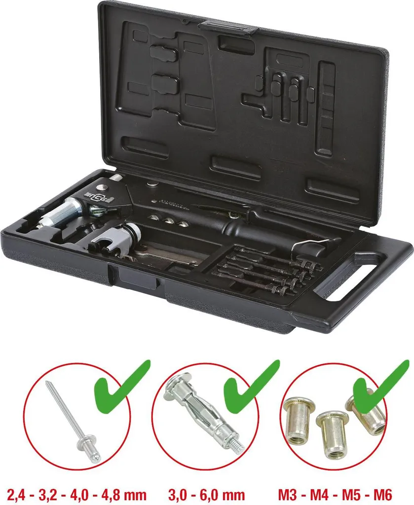 Pince à riveter manuelle universelle KS Tools avec embouts interchangeables - 10